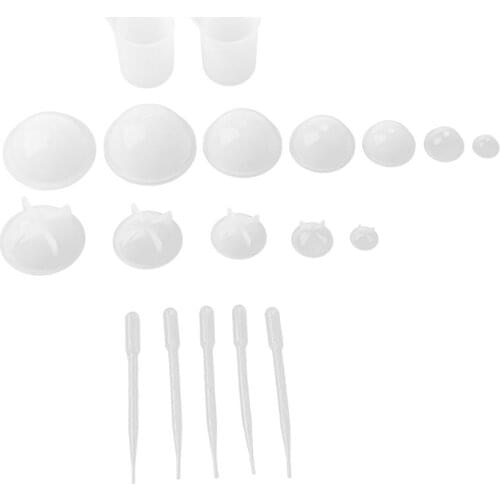 1 Set Sphere Silicone Resin Molds Round Silicone Mold, Epoxy Resin Ball Molds for Resin Jewelry, Soap Candle DIY, with Cup