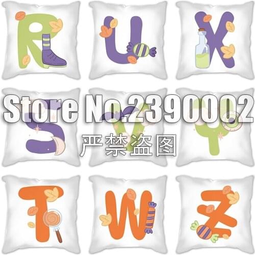 1Pcs Lovely Letter 45*45cm Cotton Linen Throw Pillow Cushion Cover Car Home Decoration Sofa Decor Decorative Pillowcase Cushion