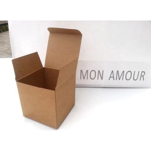 100Pcs Wholesale Black White Kraft Paper Candy Box Square Brown Kraft baby Shower Candy Box Party Gift Boxes Birthday Favors Box