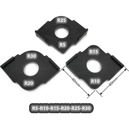 3Pcs Wood Panel Radius R Plate Quick-Jig Router Table Bit Corner Jig Trimming Machine Round Corner Template Kit