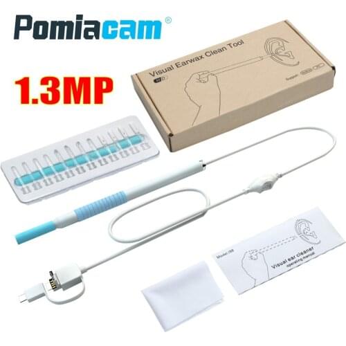 3 In 1 USB Visual Ear Cleaner Cleaning Endoscope 5.5mm 1.3MP Earwax Remover Visual Ear Spoon Earpick Otoscope Borescope Came I98