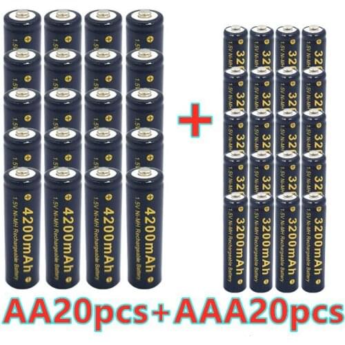 4-40 UDS 1.5V AAA + one Ni MH rechargeable battery 42000-3200ma flashlight watch toy MP3 player replacement Ni MH battery
