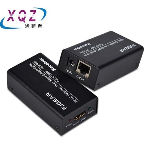 60M HDMI Extender 1080p 3D HDMI Transmitter Receiver over Cat 5e/6 RJ45 Ethernet Converter HDMI to RJ45 extender