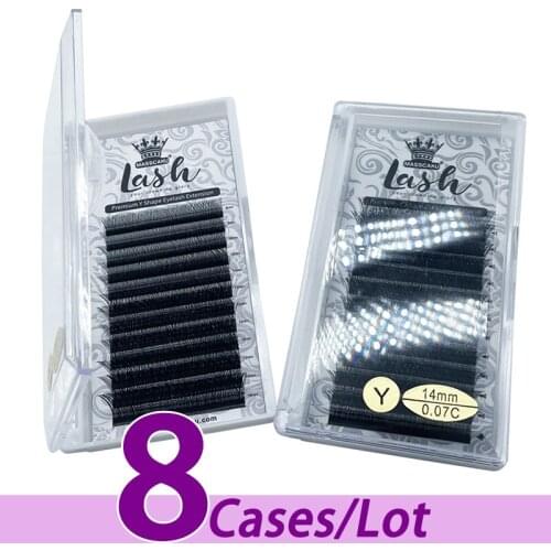 8pcs/lot Hot sell 8-15mm length yy volume eyelash extensions premium mink individual eyelash extension vegan supplies