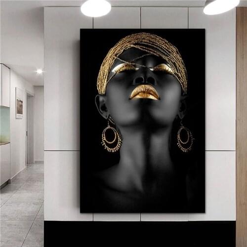 Africa Black Art Canvas Woman Oil Painting Printed Canvas Posters Prints Modern Big Size Wall Art Pictures Canvas Posters Prints