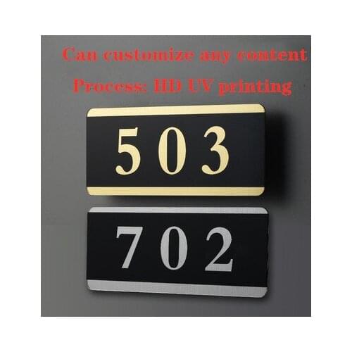 Acrylic House Number Plate Hotel Home House Sticker Hotel Digital Sticker Custom