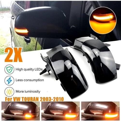 Car LED Dynamic Turn Signal Lights For Volkswagen Touran 1T 2003-2009 Car Side Wing Rearview Mirror Indicator Blinker Lamps