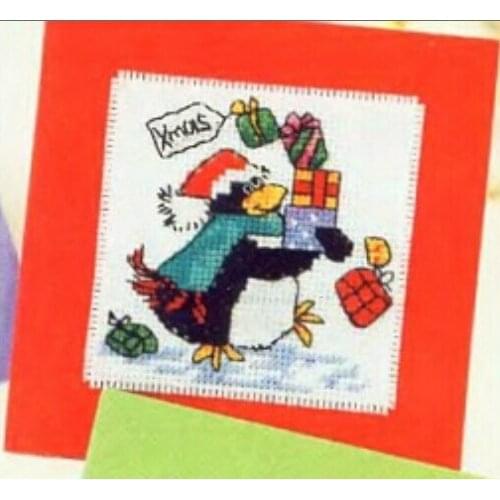 FREE Shipping popular Full Set cross stitch Christmas Cards penguin cards, Christmas gift