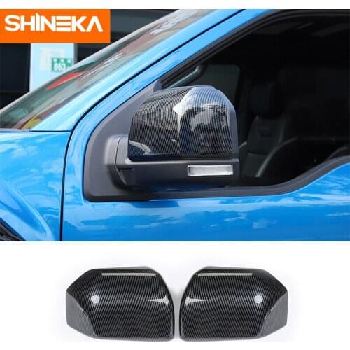 SHINEKA Rearview Mirror Covers For Ford F150 Raptor Car Rear View Mirror Shell Cover Accessories For Ford F150 Raptor 2016-2019