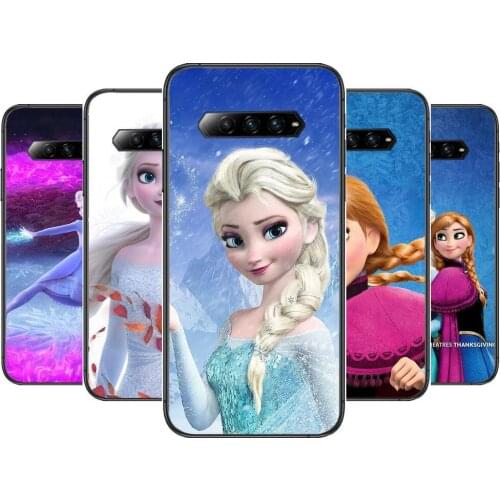 Beautiful Frozen Anna Elsa Anime Phone Case For xiaomi redmi Black Shark 4 Pro 2 3 3s Cases Helo Black Cover Silicone Back Pret
