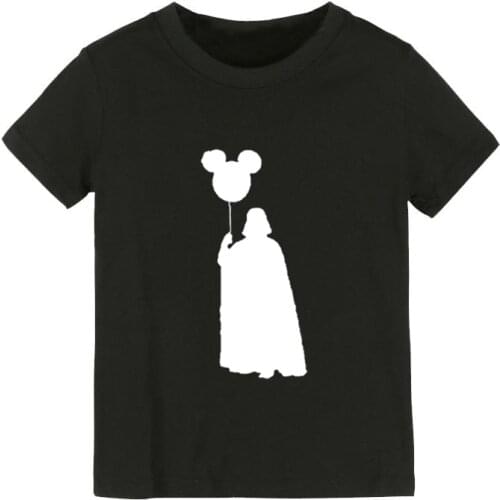 Darth Vader Mickey Balloon Print Kids tshirt Boy Girl shirt Children Toddler Clothes Funny Street Top Tees FF-1