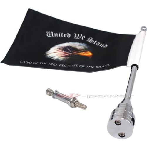For Harley Touring Road King Glide&flht Chrome Motocycle CNC Aluminum Rear Side Mount Luggage Rack Vertical Flag Pole