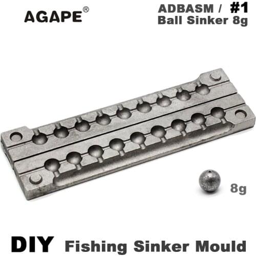 Agape DIY Fishing Ball Sinker Mould ADBASM/#1 Ball Sinker 8g 9 Cavities