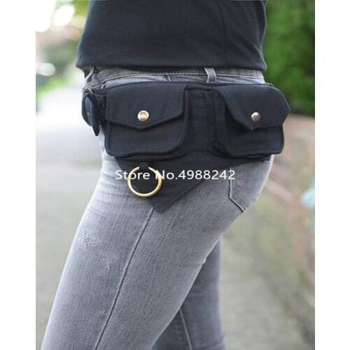 Medieval renaissance adult Viking Knight pirate cosplay leather vintage pocket belt clothing bag