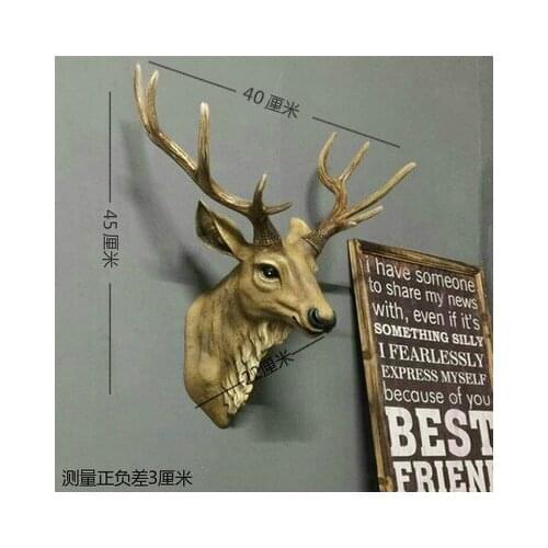 Dollhouse Miniature Deer Head Wall Decoration Refrigerator Magnet Clas craft statues Vintage Background wall sculpture Home dies