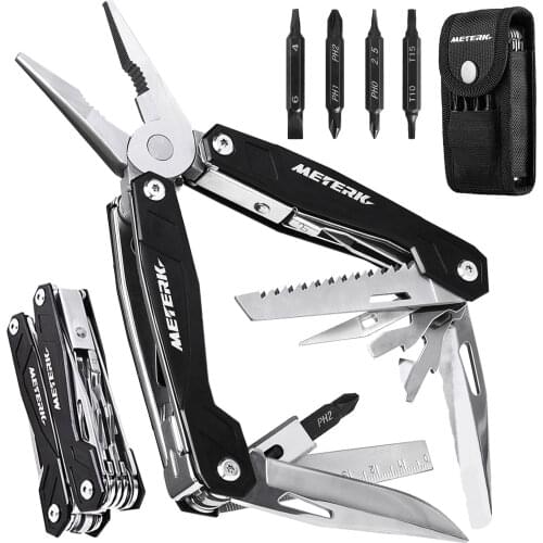 Meterk Multifunctional Tool Pliers Combined Military knife With Replaceable Screw Head