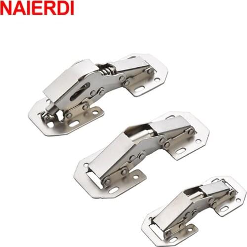NAIERDI 3 Inch Cabinet Hydraulic Hinge 90 Degree No-Drilling Hole Cupboard Door Soft Close Hinges 4 Inch Furniture Hinge