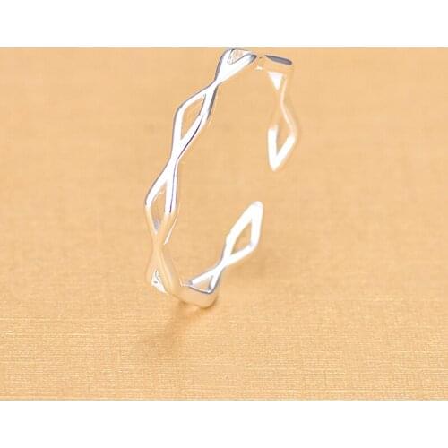 Newest Arrivals 925 Sterling Silver Open Pink Crystal Rings Jewelry