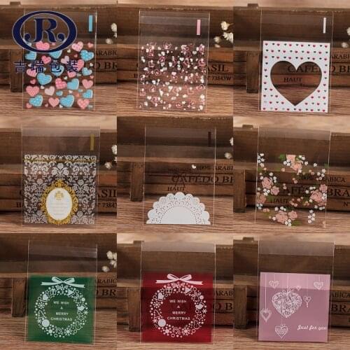 100pcs/lot Various Pattern Plastic Cookie Packaging bags,7x7cm Cake bag,cupcake Wrapper B7*7