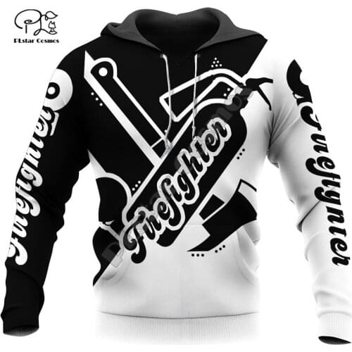 PLstar Cosmos Amazing Cool Firefighter Fireman 3D Print Hoodies Sweatshirts Zip Hooded For Men And Women Casual Streetwear Q43