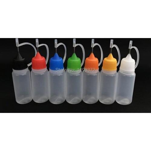 1000pcs 10ML Empty Plastic Needle Cap Bottle Ego Eelectronic Cigarette PET Dropper Juice Liquid Tip Container Bottles multicolor