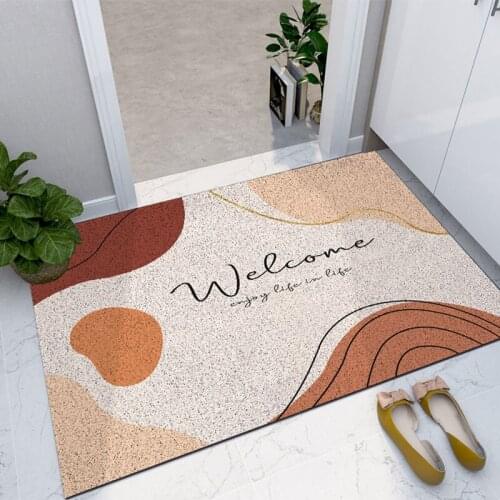 PVC Entrance Doormat for Outdoor Indoor Dustproof Hard-wear Ant-Slip Bathroom Carpet Rugs Letter Print Hallway Welcome Door Mats