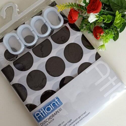 Spotted black mould proof and waterproof quick drying polyester cloth bath curtain partition curtain spot Black Belt plumb