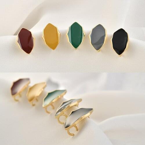 925 Silver Needle Leafy Leaf Alloy Dropping Oil with Hanging Earrings diy Earrings Jewelry Accessories