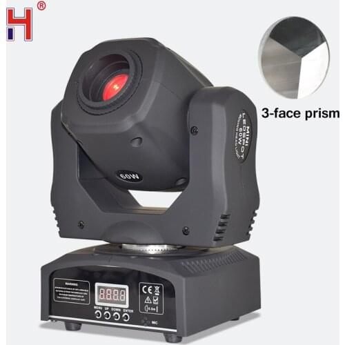 LED 60W Moving Head Light With 3Face Prism DJ Stage Disco Light Professional For Party Bar