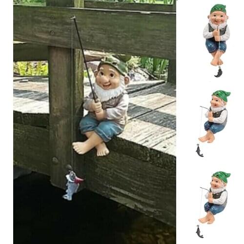 Garden Decoration Outdoor The Fishing Gnome Sitter Garden Gnome Statue Cute Gift Outdoor Decoration Jardin