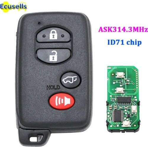 Smart Card 3+1-SUV button ASK314.3Mhz ID71-0140 Use for Toyota US Camry Reiz Prado Avalon 2005-2010 emergency key TOY48