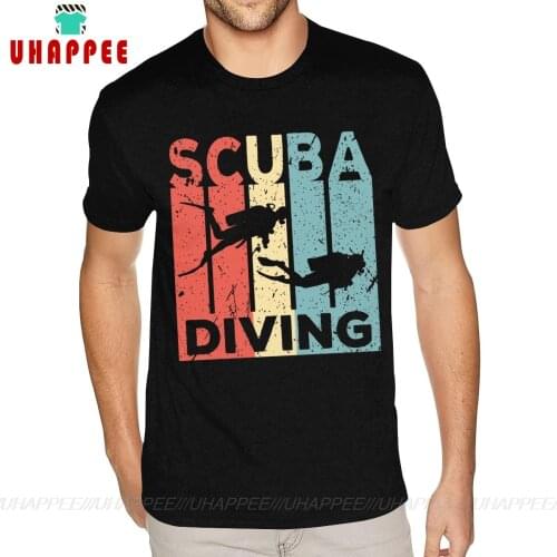 Short Sleeve Round Collar Natural Cotton Scuba Diving Vintage Retro Tee-Shirt Top TeenBoys S T Shirts