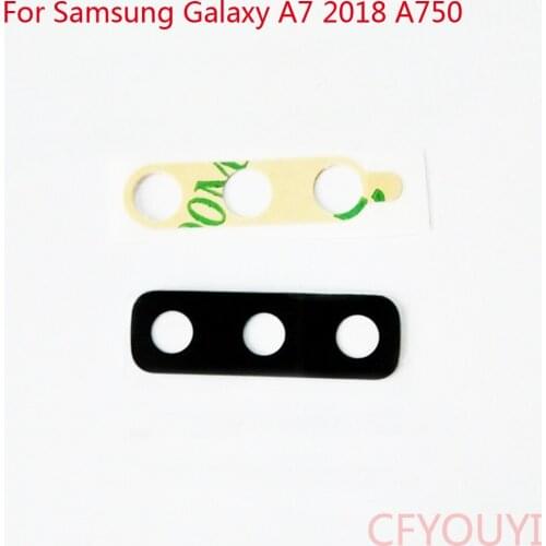 10-100pcs/lot For Samsung Galaxy A7 2018 A750 Back Rear Camera Glass Lens Cover With Adhesive Replacement Part