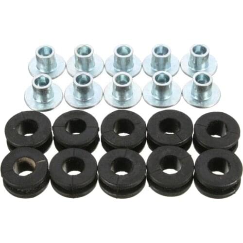10 Packs Motorcycle Rubber Grommet Mount Sets Side Cover Fender