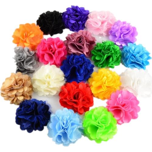 100pcs/lot Hot Sale girl Lace Satin Fabric Flowers For Hair Band Kids Hair Accessory Free Shipping TH54