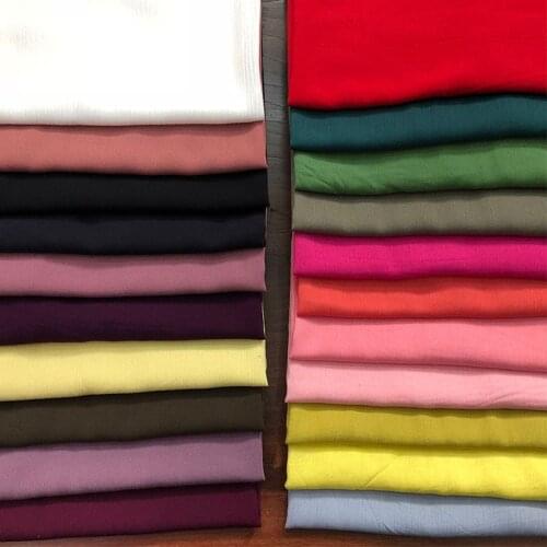 132*100CM Cotton Crepe Plain Color Rayon Cotton Crepe Cloth Pure Color Dress Pants Apparel Fabrics In Stock