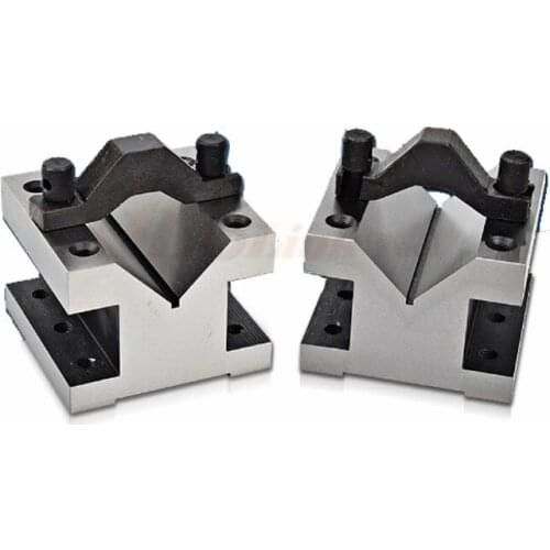 2pcs V-Block Ground Pair with Clamp Set Precision Matched Pair Precise 35x35x30mm 90°Machinist Multi-use Gauge Gage Tool