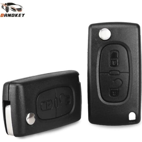 Dandkey Replacement 2 Button Remote Flip Folding Key Shell For Peugeot 207 307 308 407 807 CE0536 Car Key Case Cover