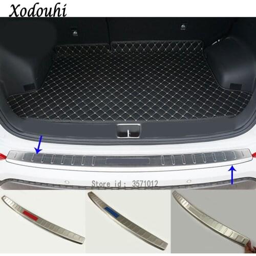 For Hyundai Tucson 2015 2016 2017 2018 car External Rear Bumper trim frame styling cover detector Stainless Steel plate pedal 1