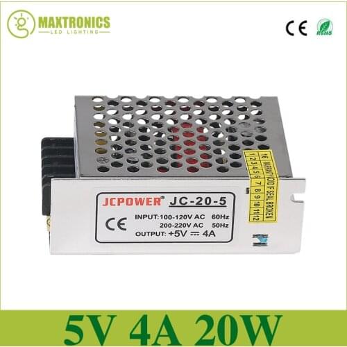 Wholesale price Best quality 5V 4A 20W Switching Power Supply Driver for LED Strip AC 100-220V Input to DC 5V