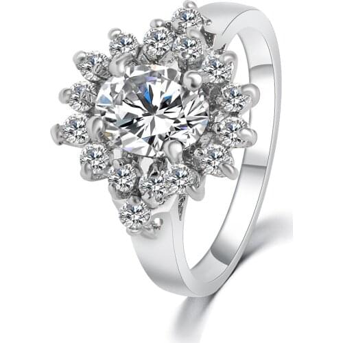 Fashion new ring crystal zircon with drill ring men and women creative tail ring