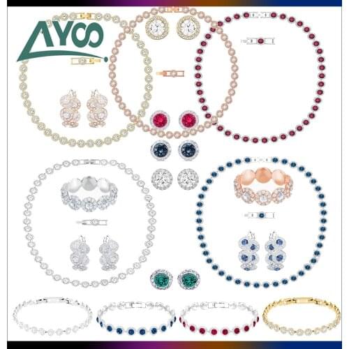 Fashion Jewelry SWA Charming ANGELIC NECKLACE Round Decoration Golden Necklace Women Trend Romantic Luxury Jewelry Gifts