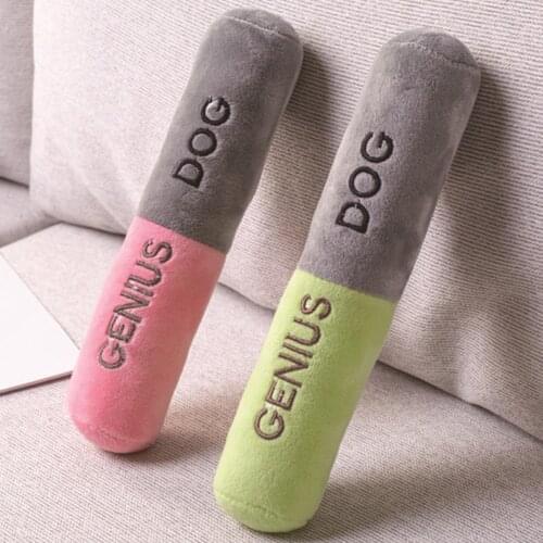 Dog Plush Puzzle Toy Vocal Bite Resistant Non-toxic Pet Teeth Grinding Stick