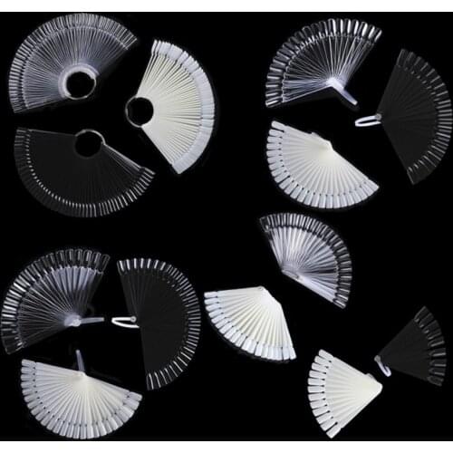 12/24/32pcs Nail Polish Oil Color Card Swatch Sample Plate Acrylic Chart Palette Fan Shaped Fake Nails Tips Swatch Display Tools