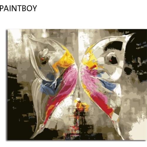PAINTBOY Framed DIY Digital Oil Painting By Numbers Of Butterfly Painting&Calligraphy Home Decor For Living Room Wall Art