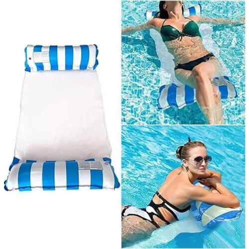 Inflatable Floating Hammock Foldable Inflatable Air Cushion Summer Swimming Pool Mat Beach Mat Sleeping Float Mattress Water Toy
