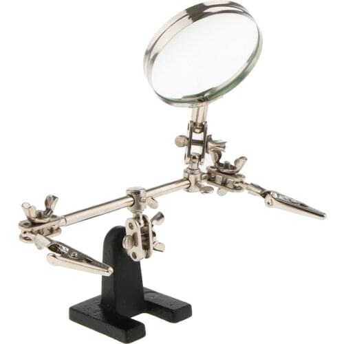 Helping 3rd Hand Glasses Frame Soldering Iron Stand Clamp Vise Clip Magnifying Glass Precision Tool