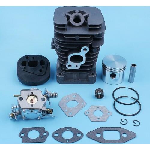 Cylinder Piston Carburetor Carb Gasket Kit For Partner 350 351 370 371 420 390 391 Formula 5000 Chainsaw 41mm Nikasil Plated