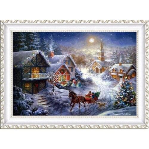 Needlework Resin Square DIY 5D Diamond Painting Cross Stitch Kits Full Embroidery Christmas Tree And Jesus Angel Winter Snow