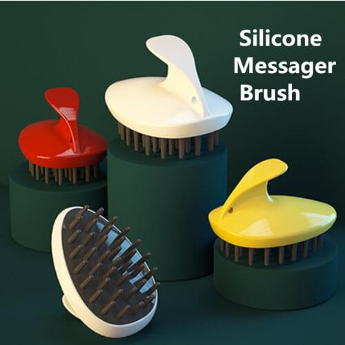 Soft Silicone 3colors Men Adult Home Wet and Dry Texture-Scalp Shampoo Hair Scalp Massager Hair Brush